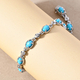 Arizona Sleeping Beauty Turquoise and Natural Cambodian Zircon Bracelet (Size - 7.5) in Platinum Overlay Sterling Silver 5.15 Ct, Silver Wt. 10.62 Gms
