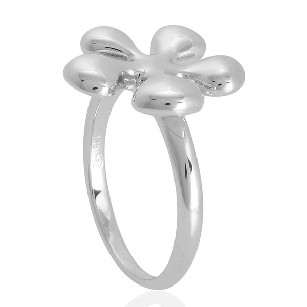 LucyQ Raised Splat Ring in Rhodium Plated Sterling Silver 5.04 Gms.
