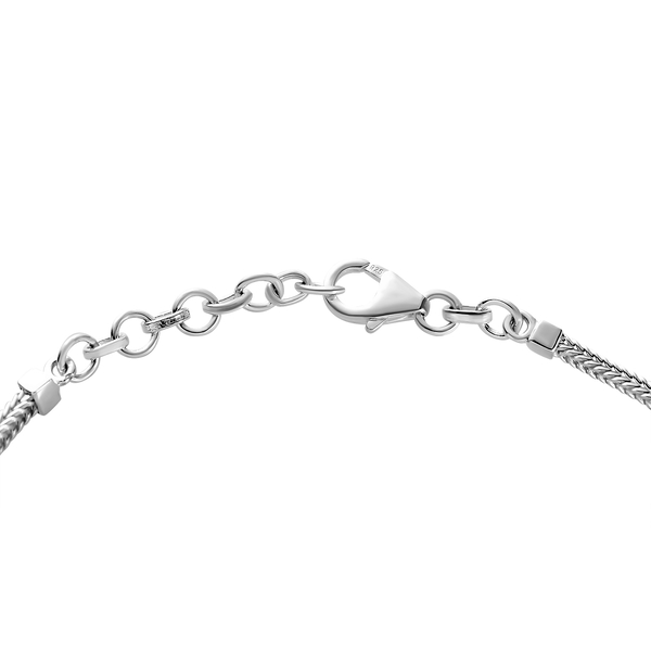 Close Out Deal - Arizona Sleeping Beauty Turquoise (Ovl) Foxtail Chain Bracelet (Size 7.5 with Extender) in Sterling Silver 3.07 Ct, Silver wt 8.22 Gms