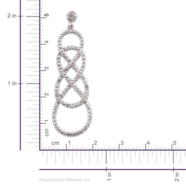 Diamond (Rnd) Earrings in Platinum Overlay Sterling Silver 0.100 Ct.