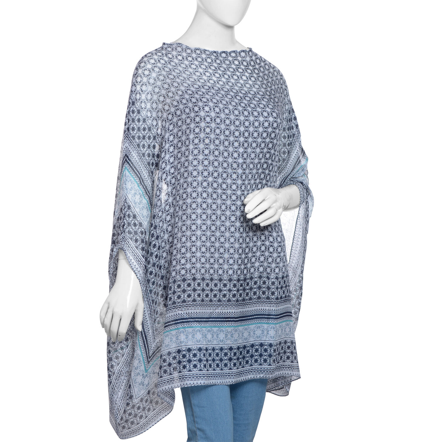 New for Season - Black and Multi Colour Damask Printed Kaftan (Size 80x70 Cm)