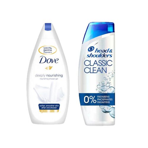Dove Deeply Nourishing Body Wash 500ml & Head & Shoulders Anti