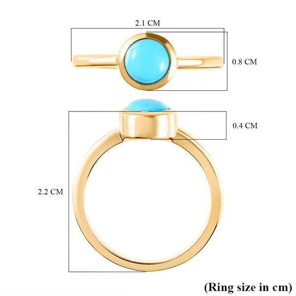 Arizona Sleeping Beauty Turquoise Solitaire Ring in 18K Vermeil Yellow Gold Plated Sterling Silver