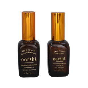 Shungite Enriched Earthi Vetiver and Licorice Face Serum with Complementary Rose Face Wash (50ml+50m