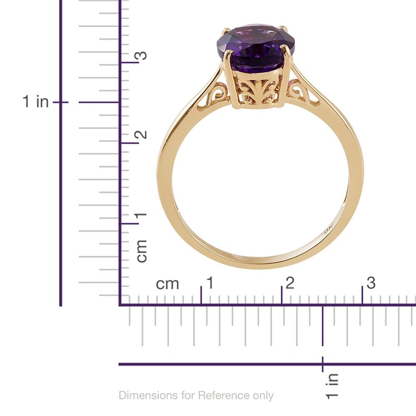 9K Y Gold AAA Moroccan Amethyst (Ovl) Solitaire Ring 3.000 Ct.