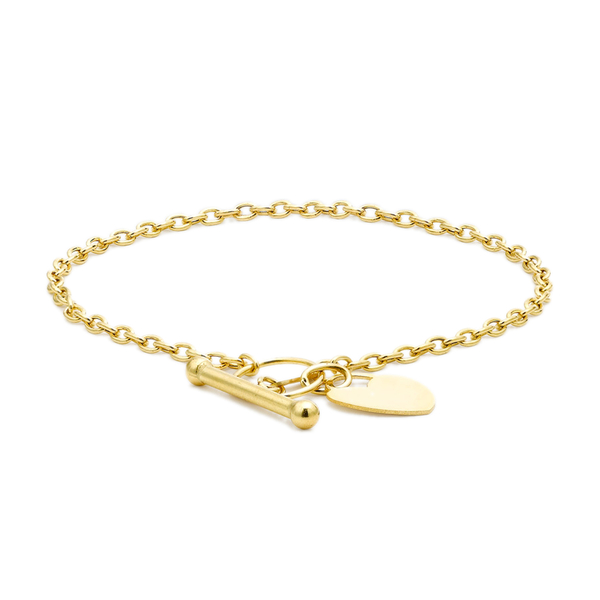 PERSONAL SHOPPER 9K Y Gold Heart Bracelet (Size 7), Gold wt 2.00 Gms.