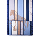 LA MAREY 100% Glossy Mulberry Silk Block and Horse Pattern Blue Scarf (175x52cm)