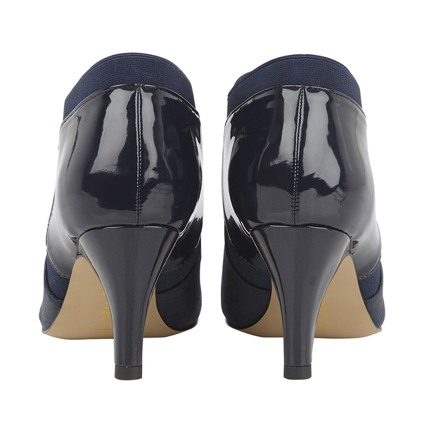 Lotus Navy Print/Patent Candice Shoe Boots (Size 4)