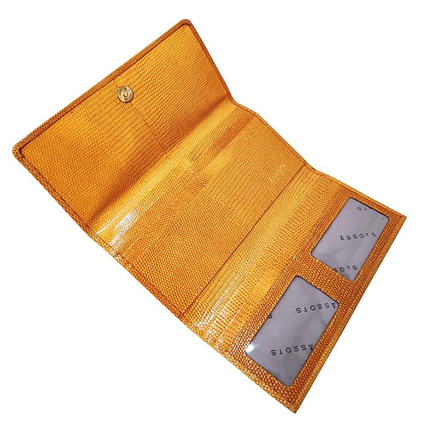 Assots London CLAIRE - 100% Genuine Leather Wallet (20x1.5x10cm) - Ochre