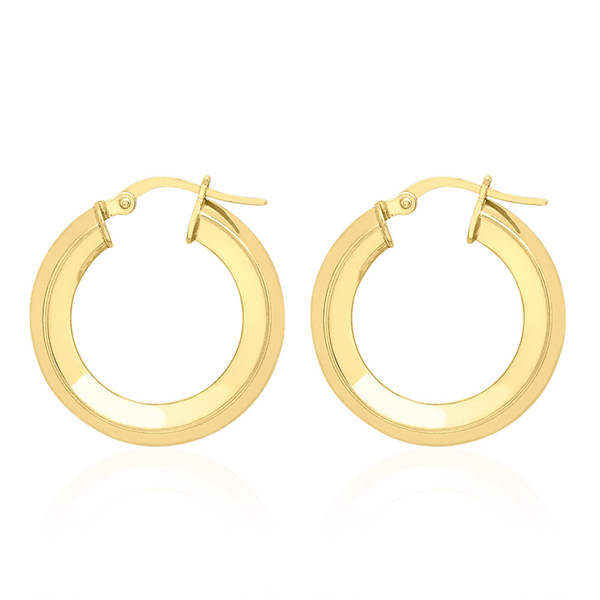 JCK Vegas Collection 9K Yellow Gold Hoop Earrings (with Clasp), Gold wt 1.70 Gms.