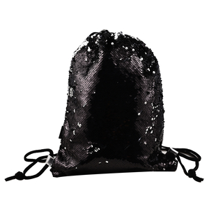 MAMALU Sequin Drawstring Bag with Zipper Closure (Size 38x29x1 cm)