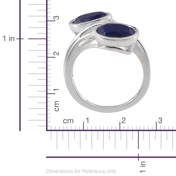 Lapis Lazuli (Ovl) Crossover Ring in Sterling Silver 3.000 Ct.