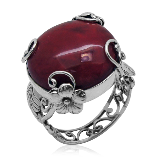 Royal Bali Collection Coral (Rnd) Ring in Sterling Silver 13.000 Ct.