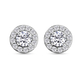 Moissanite Stud Detachable Earrings (With Push Back) in Platinum Overlay Sterling Silver 1.00 Ct.