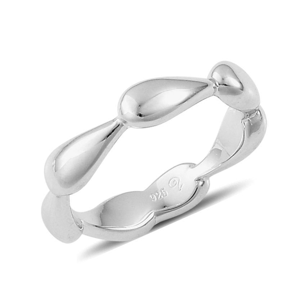 LucyQ Continual Drip Ring in Rhodium Plated Sterling Silver 3.68 Gms.