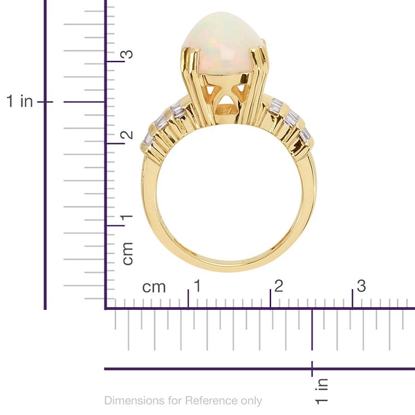 14K Y Gold Ethiopian Welo Opal (Ovl 5.75 Ct), Diamond Ring 5.900 Ct.