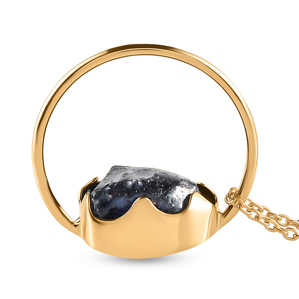 Masoala Sapphire (FF) Circle Pendant with Chain (Size 20) in 14K Gold Overlay Sterling Silver 13.32 Ct.