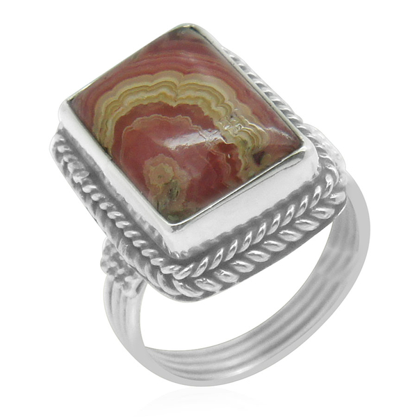 Royal Bali Collection Argentinian Rhodochrosite (Oct) Solitaire Ring in Sterling Silver 7.990 Ct.