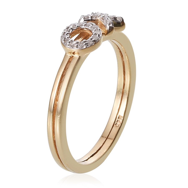 Diamond (Rnd) XO Ring in 14K Gold Overlay Sterling Silver 0.100 Ct.