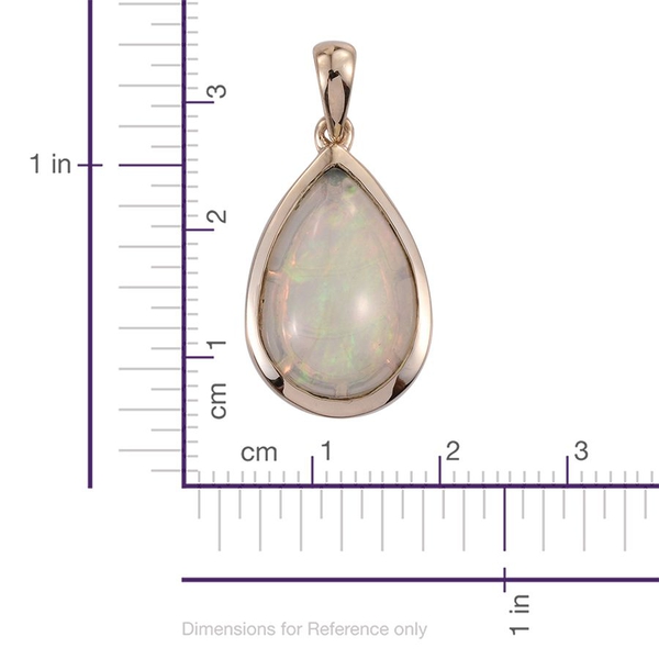 9K Y Gold AAA Ethiopian Welo Opal (Pear) Solitaire Pendant 6.400 Ct.