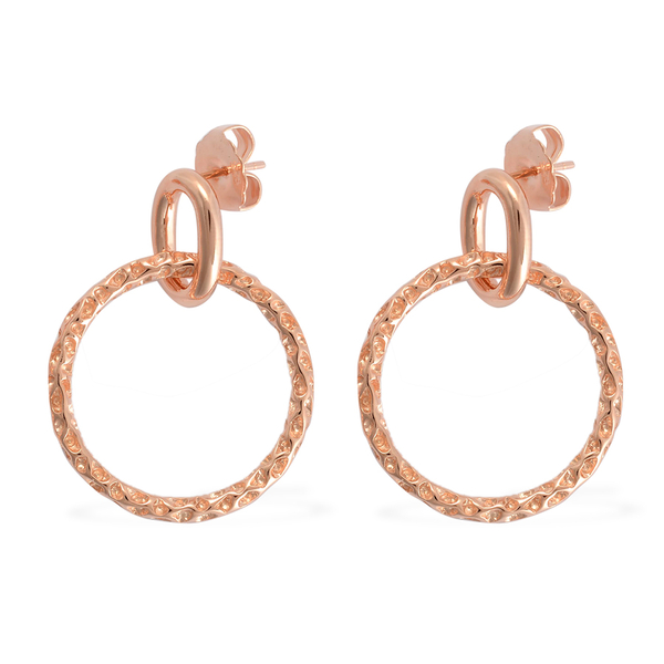 RACHEL GALLEY Rose Gold Overlay Sterling Silver Allegro Earrings (with Push Back), Silver wt 11.50 G