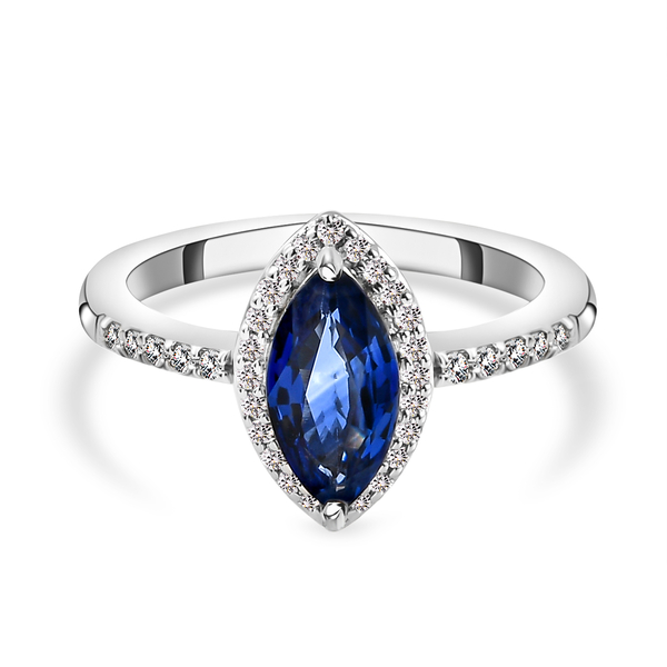 RHAPSODY 950 Platinum AAAA Blue Ceylon Sapphire and Diamond (VS/E-F) Ring 1.74 Ct, Platinum Wt. 5.00