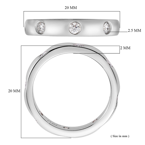 RHAPSODY 950 Platinum IGI Certified Diamond (VS/E-F) Band Ring 0.49 Ct, Platinum wt 6.10 Gms