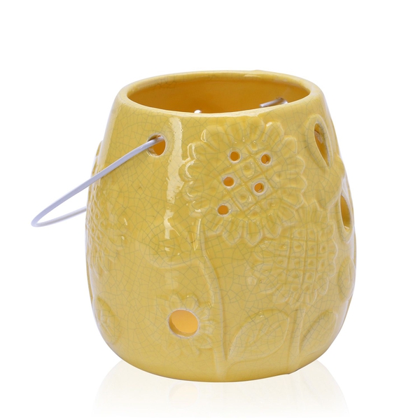 Yellow Colour Sunflower Pattern Ceramic Lantern