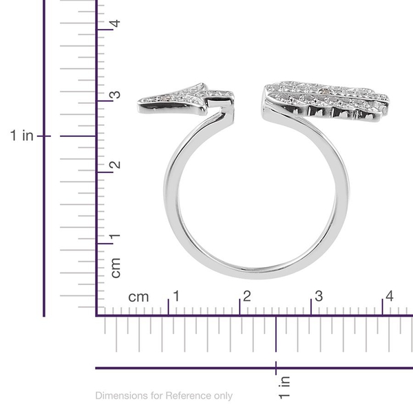 Diamond (Rnd) Arrow Ring in Platinum Overlay Sterling Silver