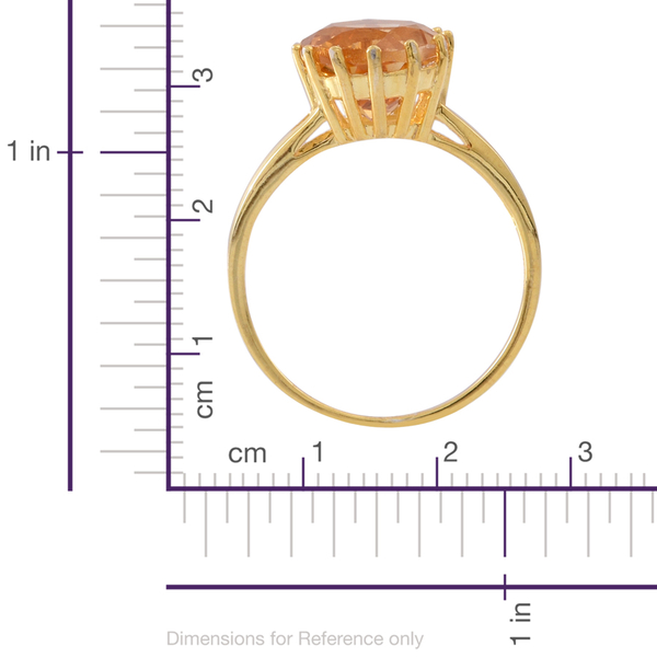 Citrine (Rnd) Solitaire Ring in 14K Gold Overlay Sterling Silver 3.500 Ct.