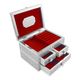 Three Tier Horse Embossed Jewellery Storage Box and Red Colour Velvet (Size 20x15x12.7cm)
