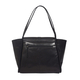 ASSOTS LONDON Swan Collection Premium Genuine Semi Vegetable Polished Leather Flap-Over Tote Bag (Size 28x25x12 Cm) - Black