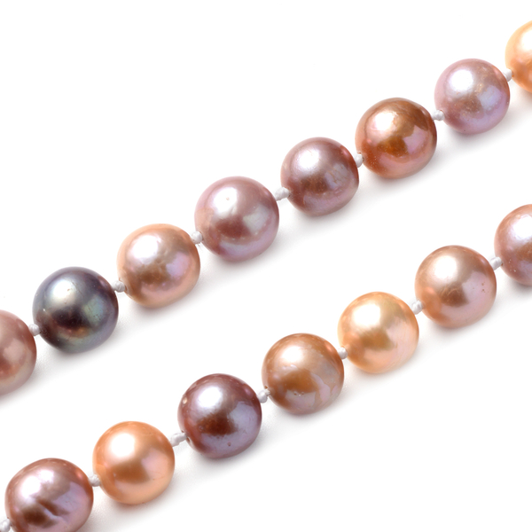 Edison Pearl Necklace with Magnetic Lock (Size - 20) in Rhodium Overlay Sterling Silver
