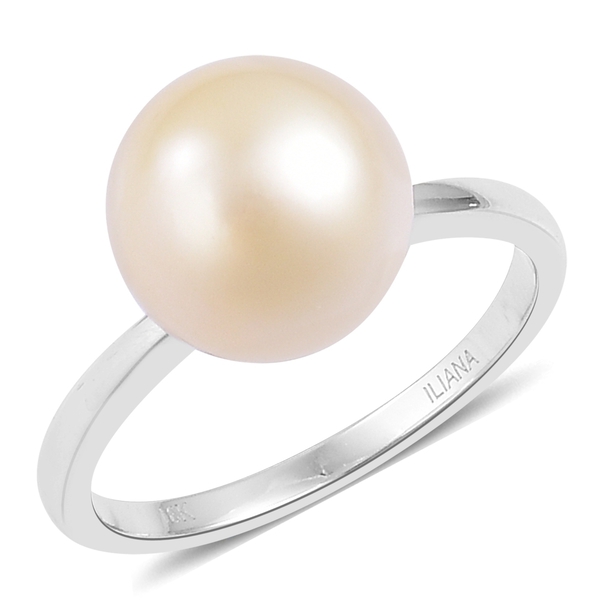 ILIANA AAA South Sea Golden Pearl (10.5-11mm) Ring in 18K White Gold