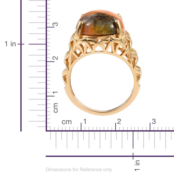 Bumble Bee Jasper (Ovl) Ring in 14K Gold Overlay Sterling Silver 13.000 Ct.