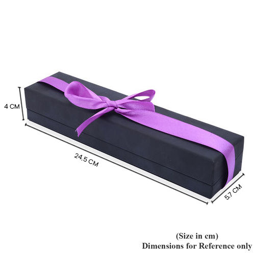 Luxury Black Bracelet Gift Box With Purple Ribbon [24.5x5.7x4cm]