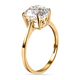 9K Yellow Gold Moissanite Solitaire Ring 2.38 Ct.