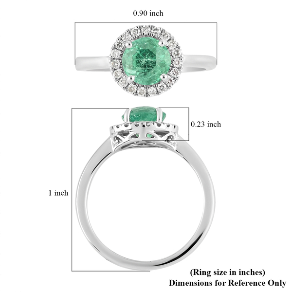 RHAPSODY 950 Platinum AGI Certified AAAA Boyaca Colombian Emerald and Diamond (VS/E-F) Ring 1.30 Ct, Platinum Wt. 5.46 Gms