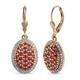 Red Sapphire and Natural Cambodian Zircon Cluster Earrings (with Lever Back) in 14K Gold Overlay Sterling Silver 2.52 Ct.