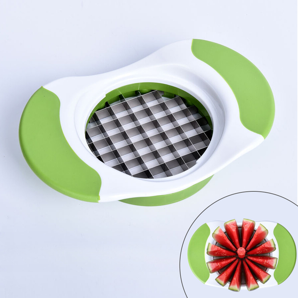 Cutter and Fruit Slicer (Size:18x12x2 Cm) - White & Green