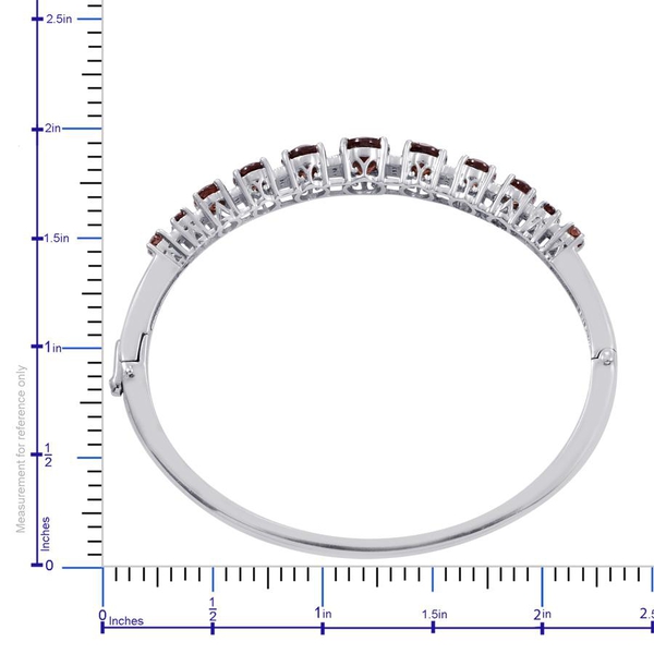 Designer Collection Umba River Zircon (Ovl), Diamond Bangle in Platinum Overlay Sterling Silver (Size 7.5) 14.725 Ct.