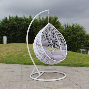 Outdoor Swing Chair With Stand -White