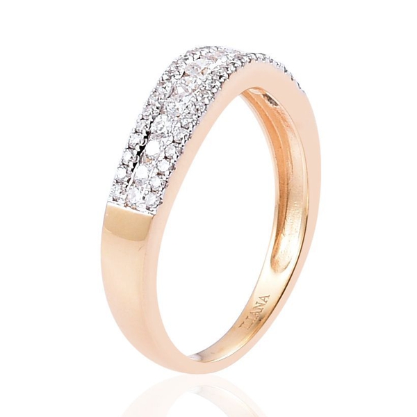 ILIANA 18K Y Gold IGI Certified Diamond (Rnd) (SI/ F-H) Wave Ring 0.500 Ct.