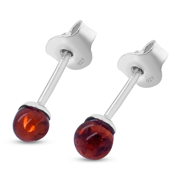 Baltic Amber Earrings (With Push Back) in  Sterling Silver