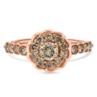 9K Rose Gold SGL Certified Natural Champagne Diamond (I3) Ring (Size M) 1.00 Ct.