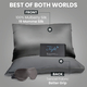 Set of 2 - 100% Mulberry Silk Front Side- Pillowcase (Size 50x75cm) and Eye Mask (Size 23.5x10.5cm) - Dark Grey