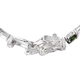 Chrome Diopside (Ovl), White Topaz  Dragon Head Bracelet (Size 8) in Rhodium Overlay Sterling Silver 10.00 Ct, Silver wt 11.00 Gms