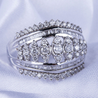 NY Close Out 10K White Gold Diamond (I1-I3/G-H) Ring (Size N) 2.00 Ct, Gold Wt. 6.60 Gms