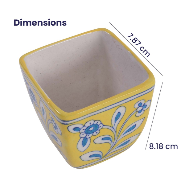 Jaipur Blue - Set of 2 Handprinted Ceramic Planter