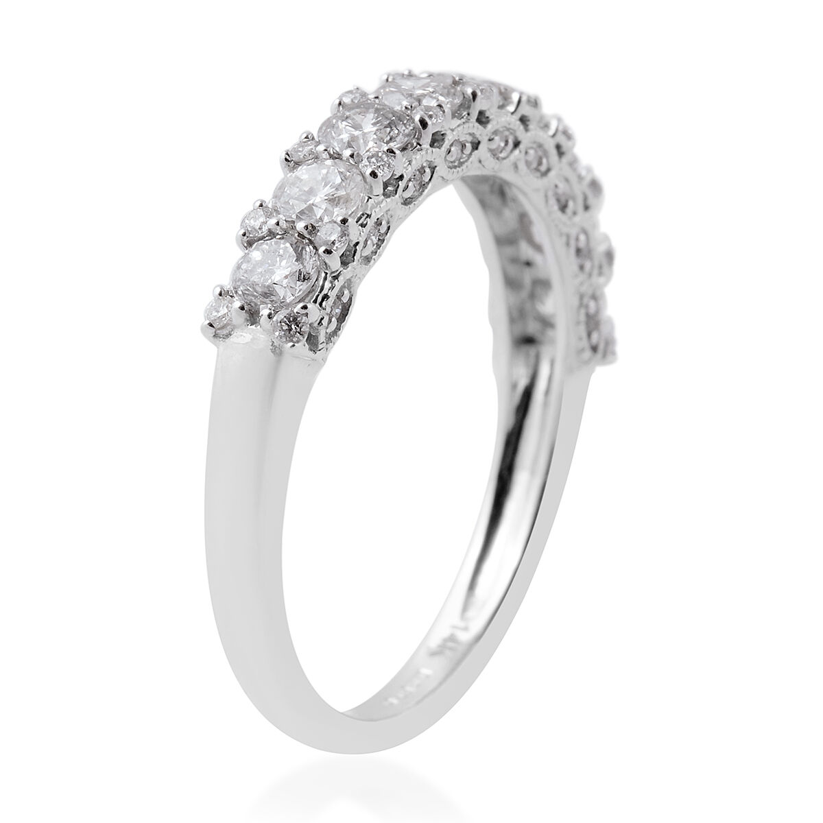 NY Close Out Deal -14K White Gold Diamond (Rnd) (I2/G-H) Ring 1.00 Ct.